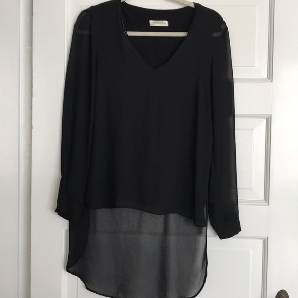 sheer high low top